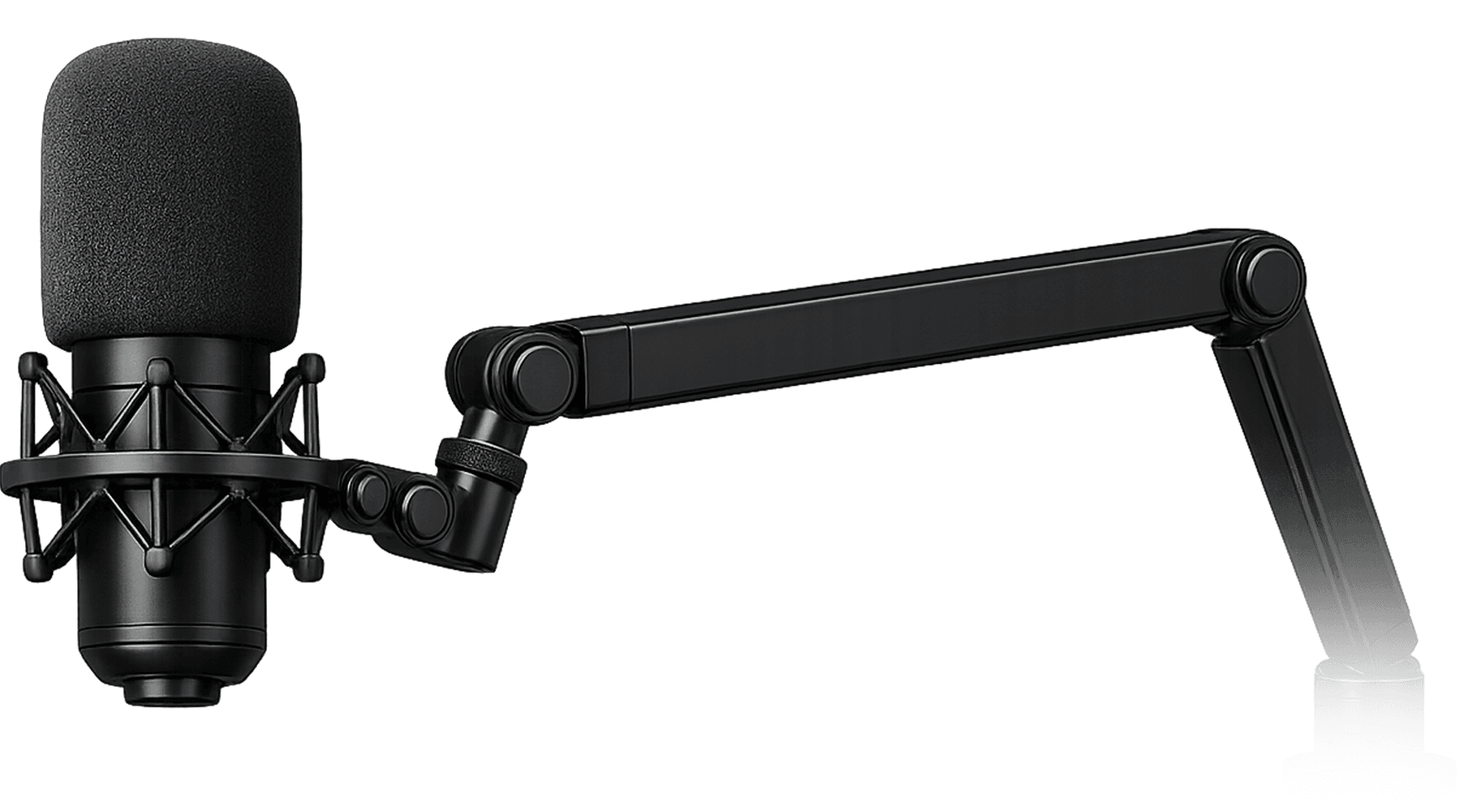 Studio microphone on boom arm